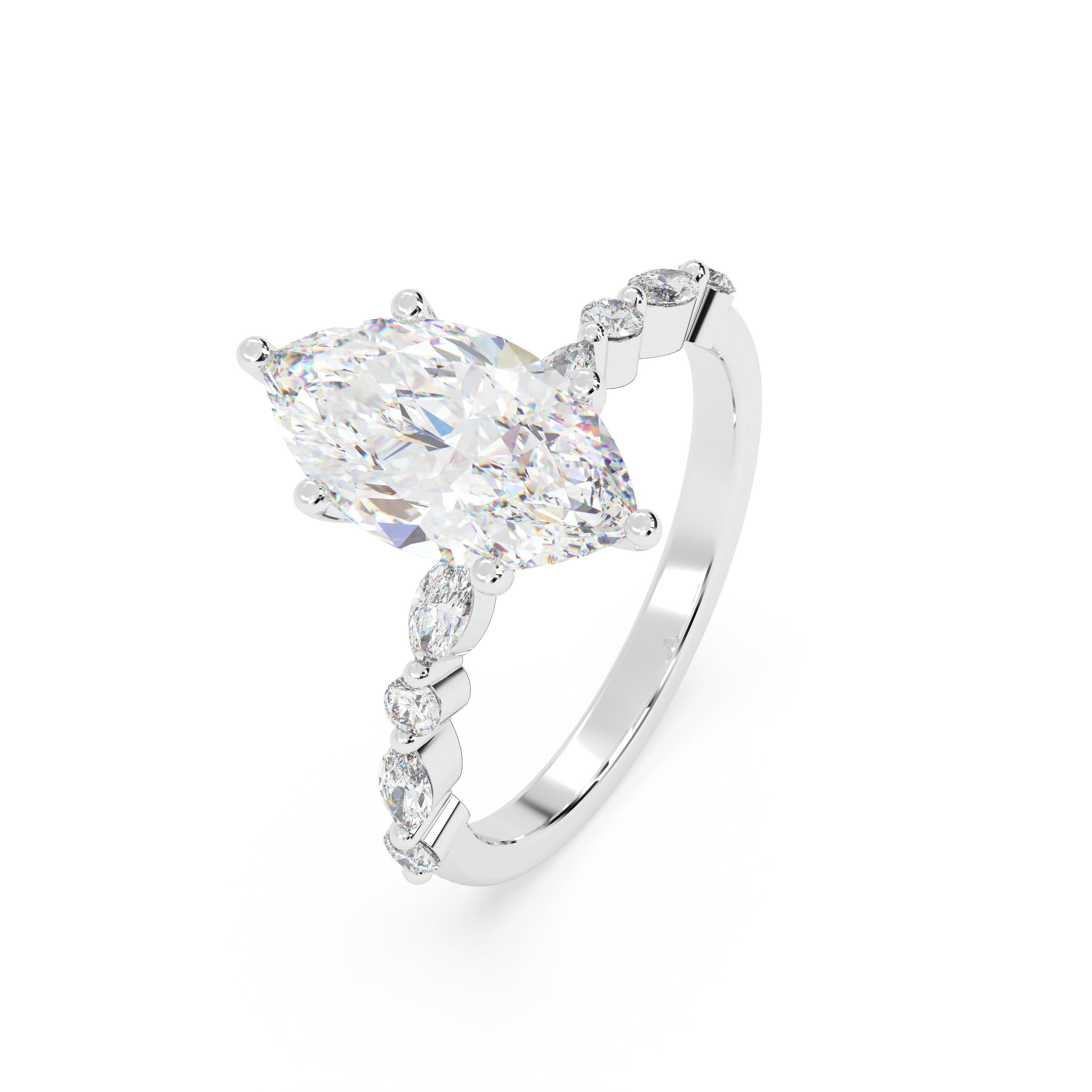 The Velor marquise ~ Silver