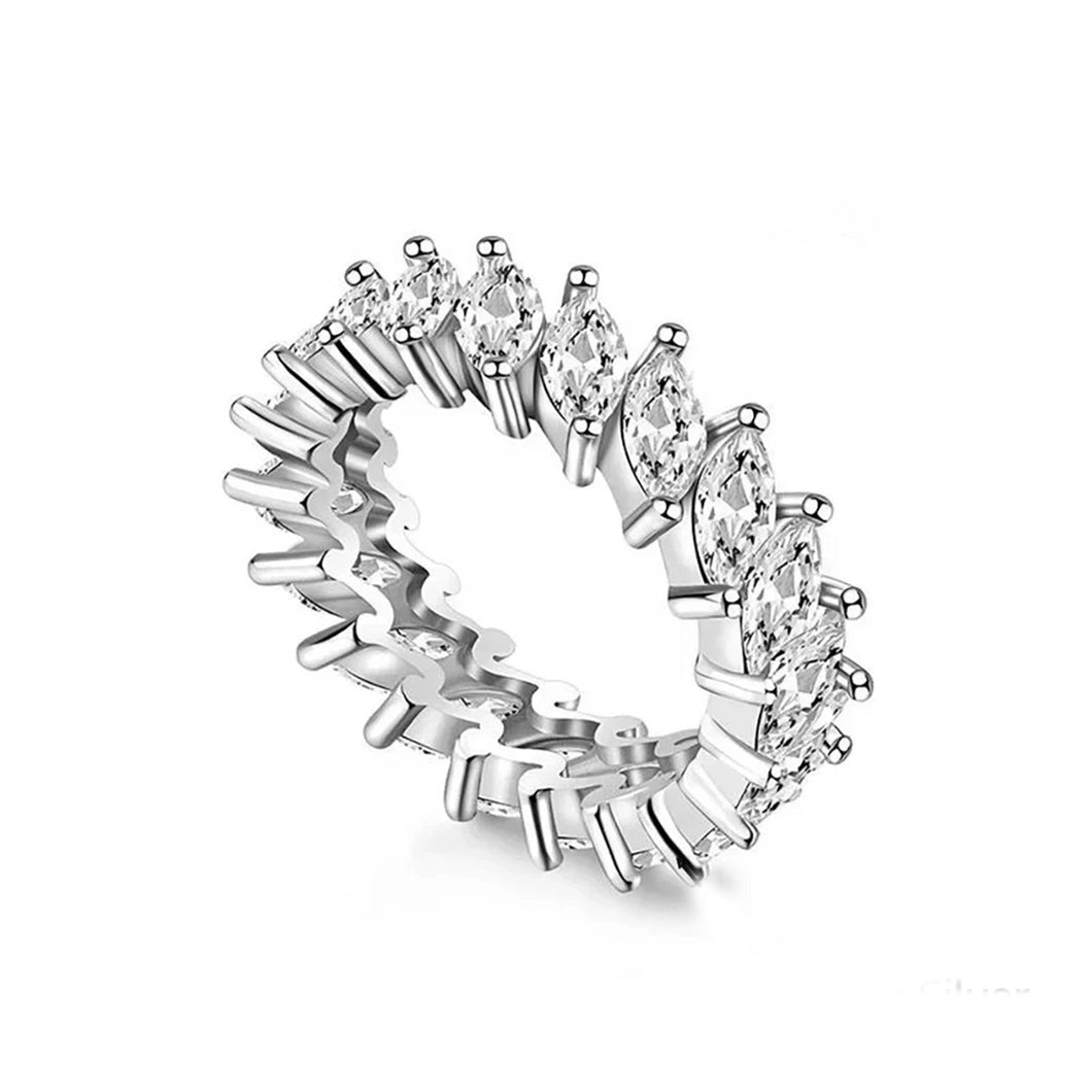 Marquise Moissanite Full Eternity Wedding Band Ring