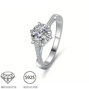 Solitaire Moissanite Twisted Engagement Ring