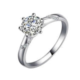 Moissanite Series Fashion Six Prong Sterling Silver Engagement Ring