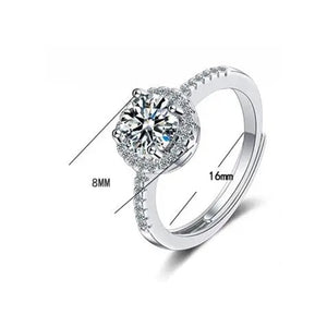 Moissanite Diamond Halo Round Cut Engagement Ring