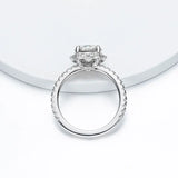 Round Halo Moissanite Pave Engagement Ring