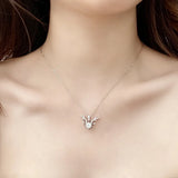 Real Moissanite Deer Sterling Silver Necklace