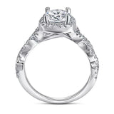 Vintage Halo Round Moissanite Infinity Engagement Ring