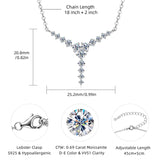 Real Moissanite Y-Shaped Sterling Silver Necklace