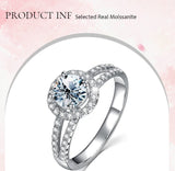 Halo Round Moissanite Double Shank Pave Engagement Ring