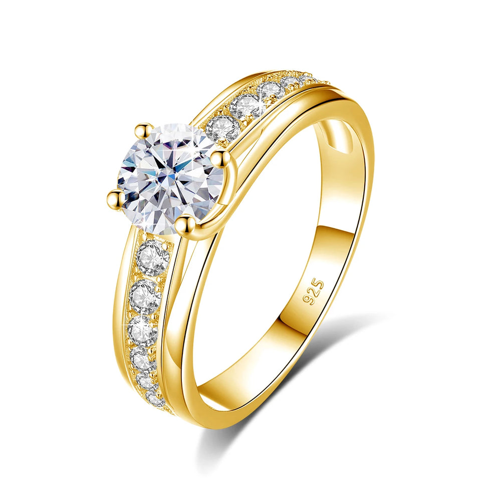 Fashion Round Moissanite Channel Set Engagement Ring