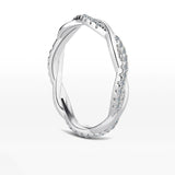 Twisted Vine Moissanite Half Eternity Wedding Band Stackable Ring