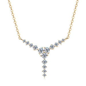 Real Moissanite Y-Shaped Sterling Silver Necklace