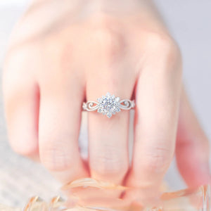 Vintage Round Moissanite Twisted Vine Engagement Ring