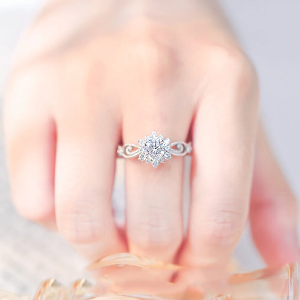 Vintage Round Moissanite Twisted Vine Engagement Ring