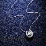 Real Moissanite Horseshoe Sterling Silver Necklace