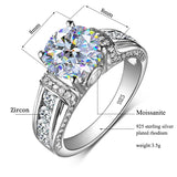 Moissanite With Channel Set Sapphire Accents Engagement Ring