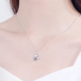 Real Moissanite Cat Sterling Silver Necklace