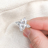 Three Stone Marquise-Cut Moissanite Pear-Cut Side Stone Engagement Ring