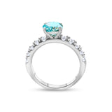 Solitaire Colorful Round Moissanite Engagement Ring