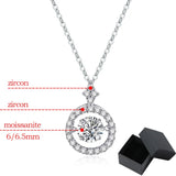 Real Moissanite Dancing Diamond Sterling Silver Necklace