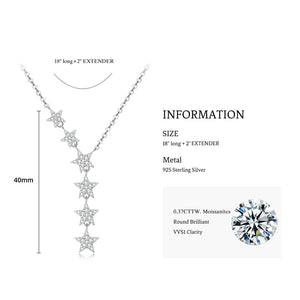 Real Moissanite Star Shape Sterling Silver Necklace