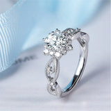 Vintage Round Moissanite Twisted Vine Engagement Ring