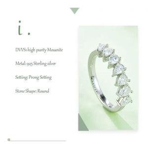 Seven Pear-Cut Moissanite Half Eternity Wedding Band Ring