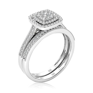 Moissanite Split Shank Pave Engagement Ring