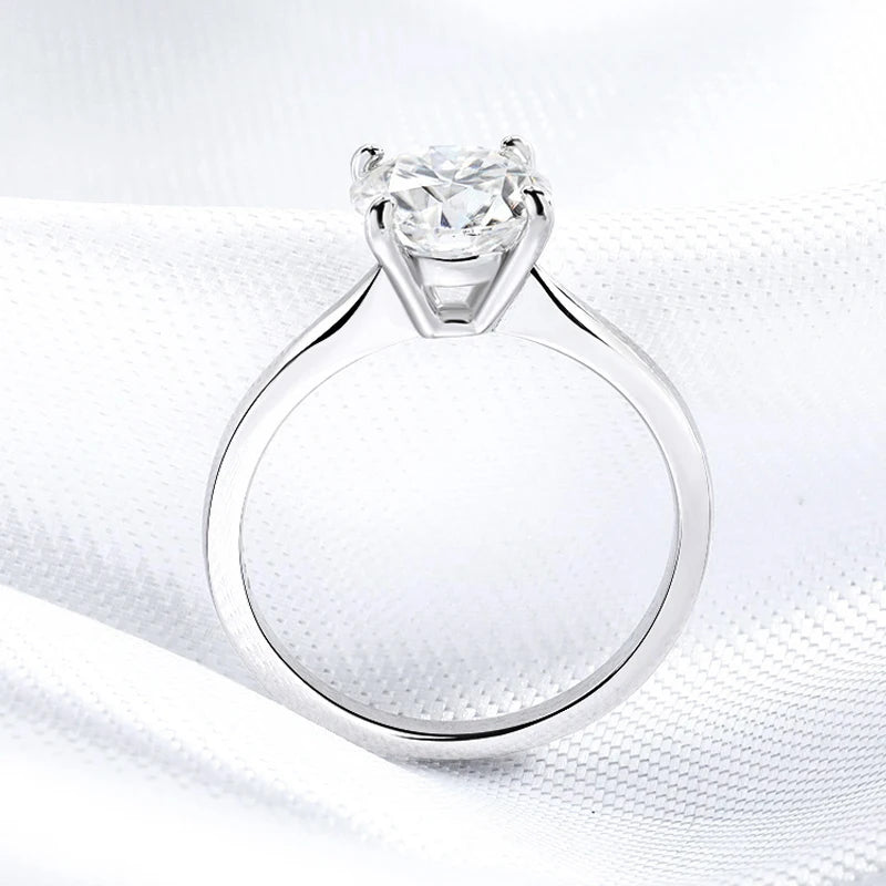 Classic Solitaire Cushion Moissanite Four Prong Polish Engagement Ring