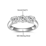 Three Stone Moissanite Bar Set Engagement Ring