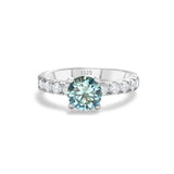 Solitaire Colorful Round Moissanite Engagement Ring