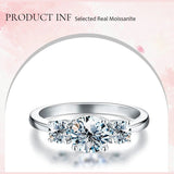 Classic Three Stone Round Cut Moissanite Engagement Ring