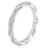 Twisted Eternity Moissanite Sterling Silver Wedding Band Stackable Ring