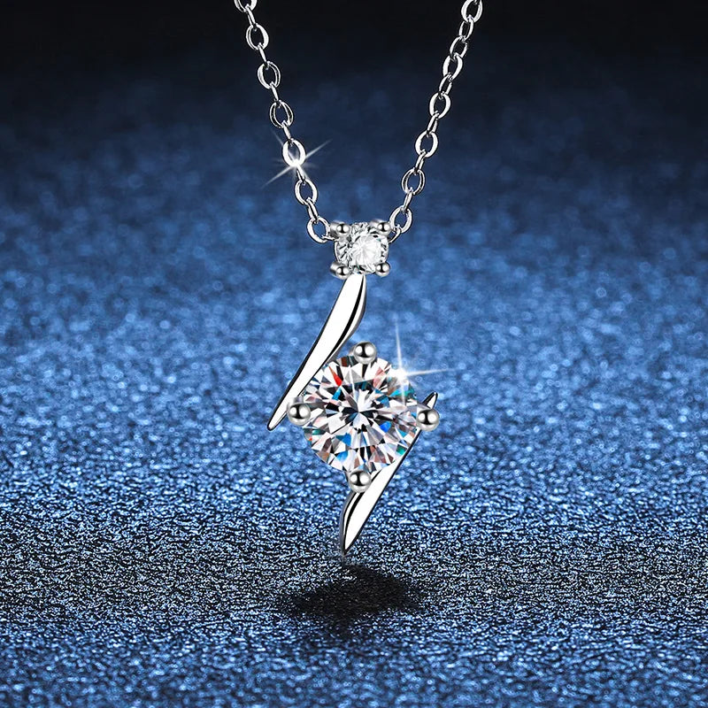 Charm Lady Real Moissanite Sterling Silver Necklace