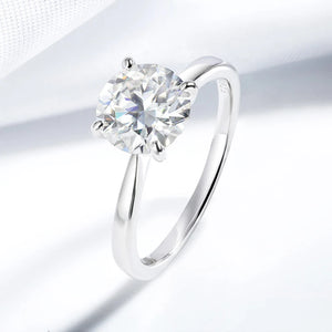 Classic Solitaire Cushion Moissanite Four Prong Polish Engagement Ring