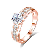 Fashion Round Moissanite Channel Set Engagement Ring