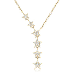 Real Moissanite Star Shape Sterling Silver Necklace