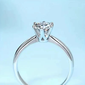 Solitaire Moissanite Six Prong Engagement Ring