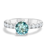 Solitaire Colorful Round Moissanite Engagement Ring