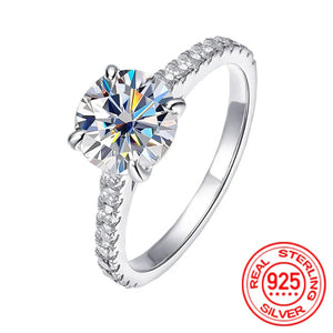 Solitaire Round Moissanite Engagement Ring