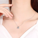 Real Moissanite Lock Shape Sterling Silver Necklace