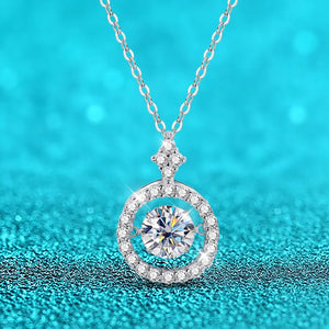 Real Moissanite Dancing Diamond Sterling Silver Necklace