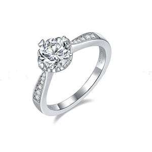 Moissanite Channel Set Accent Engagement Ring