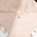 Real Sparkling Moissanite Feather Sterling Silver Necklace