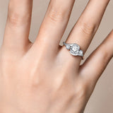 Three Stone Tension Set Moissanite Bypass Engagement Ring