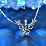 Real Moissanite Deer Sterling Silver Necklace