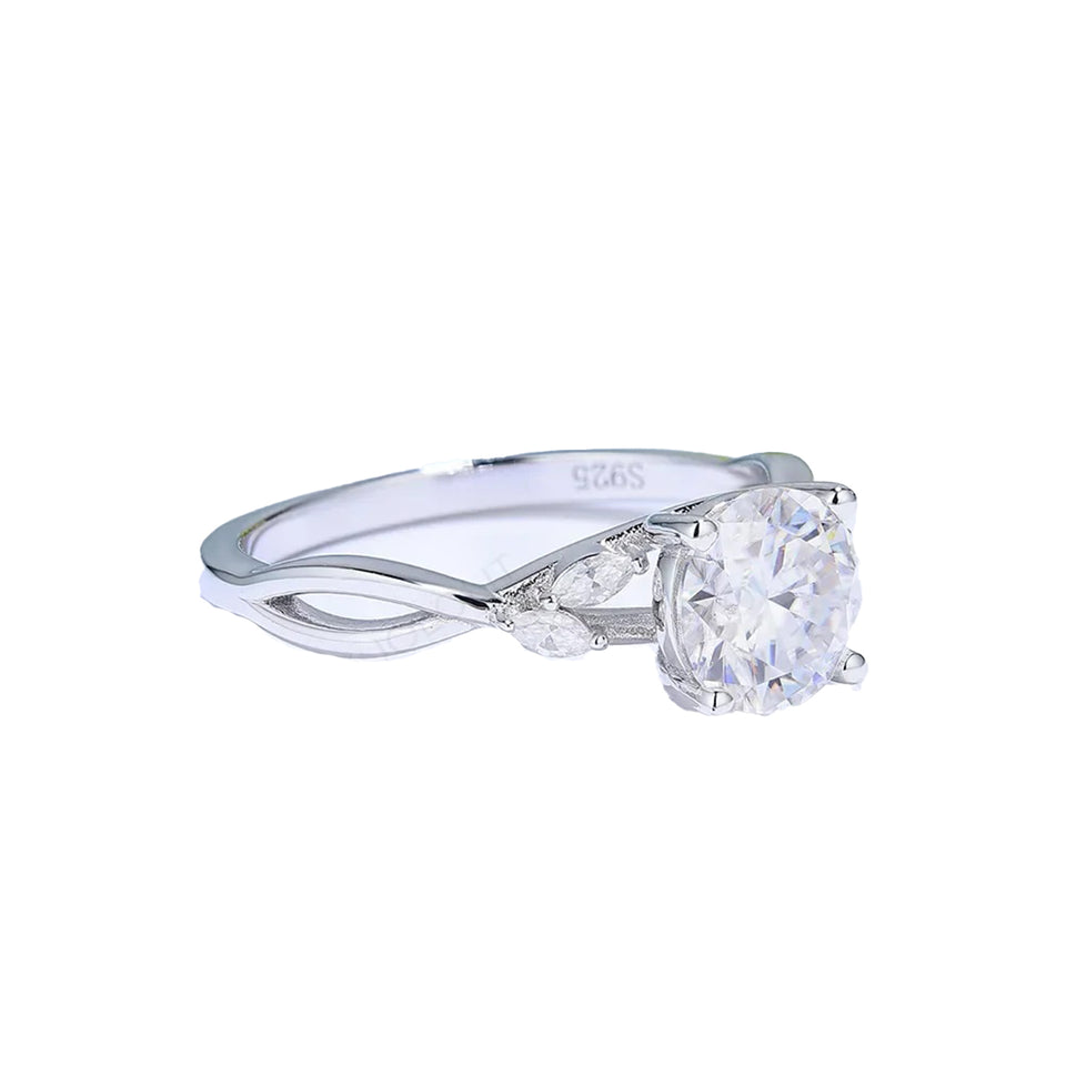 Moissanite Twisted Vine Trellis Engagement Ring