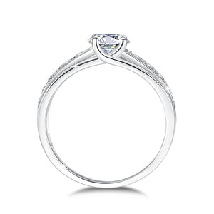 Fashion Round Moissanite Channel Set Engagement Ring