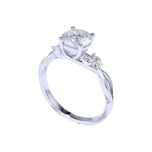 Moissanite Twisted Vine Trellis Engagement Ring