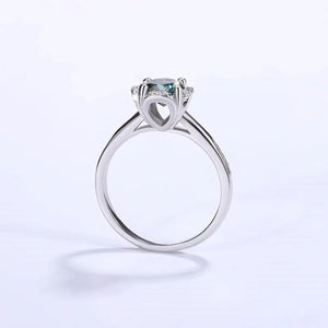 Basket Halo Moissanite Cathedral Engagement Ring