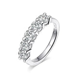 Five Stone Trillion Moissanite Half Eternity Wedding Band Ring