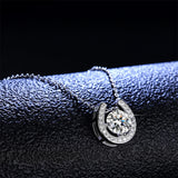 Real Moissanite Horseshoe Sterling Silver Necklace