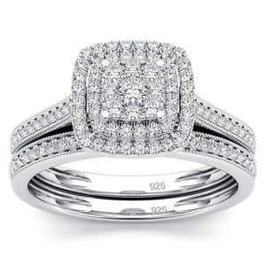 Moissanite Split Shank Pave Engagement Ring